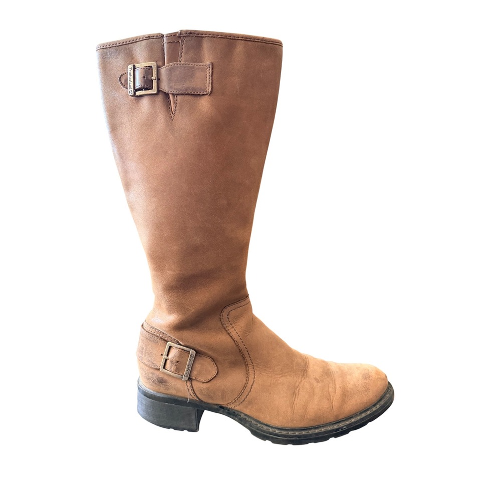 Timberland Womens Tan Leather Tall Riding Boots Buckle Size 10M - Picture 5 of 16